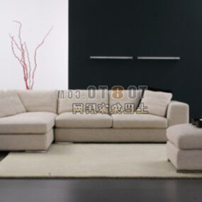 Beige Sofa For Living Room 3d model