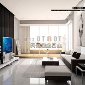 Modern Aparment Living Room Interior 3d model