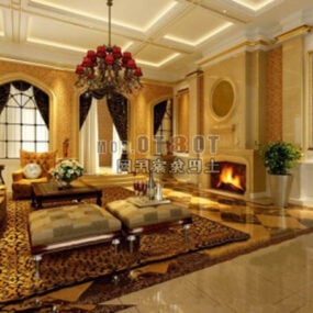 European Living Room Classic Interior 3d model