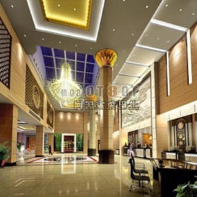 مدل سه بعدی داخلی طراحی مدرن تالار هتل