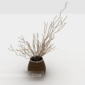 Arbre sec de décoration en pot pour la maison modèle 3D