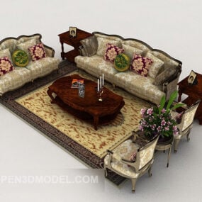 Set di divani di fascia alta in stile europeo modello 3d