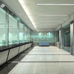 Indoor Space Glass Wall Interior 3d model