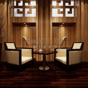 3d модель односпального дивана з дерев'яної спинки