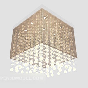 Lampadario di cristallo dorato della stanza domestica Modello 3d