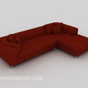 Red Home Sofa Fabric Material 3d model