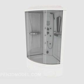 Einfaches Eckbadezimmer aus Glas, 3D-Modell