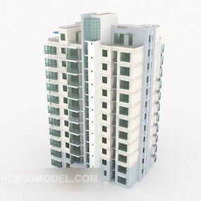 सिटी अपार्टमेंट हाई-राइज बिल्डिंग 3डी मॉडल