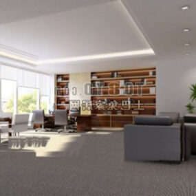 Office White Wall Interiør 3d-model