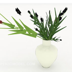 简单的家居绿树花瓶3d模型