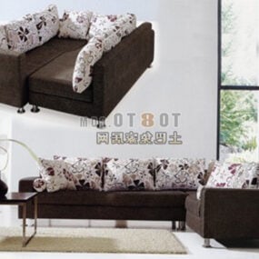 Moderni sohva Nahka Materiaali 3D-malli