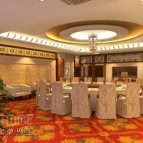 Wedding Restaurant With Furniture Interior 3d model