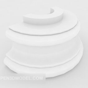 Modelo 3d de componente de gesso branco simples