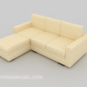 أريكة متعددة المقاعد باللون البني الفاتح نموذج ثلاثي الأبعاد