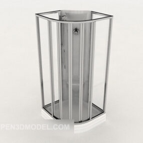 Salle de bain d'angle en verre modèle 3D
