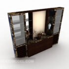 European-style home display cabinet 3d model