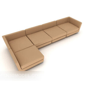 Domowa prosta narożna sofa wieloosobowa Model 3D