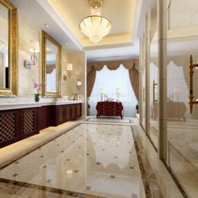 Hotel Lobby Luxury Decoration Interior 3d model