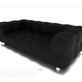 Startseite Schwarzes Mehrsitzer-Sofa 3D-Modell