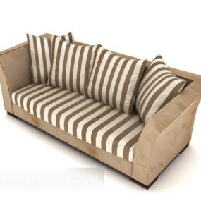 3д модель простого домашнего дивана с подушкой