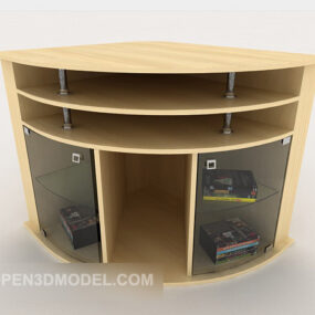 3д модель простого модного книжного шкафа из дерева