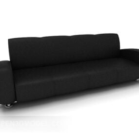 Simple Black Multi-seaters Sofa 3d model