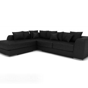 Black Home Multi-seaters Sofa 3d model