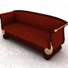 European Classic Sofa Red Fabric