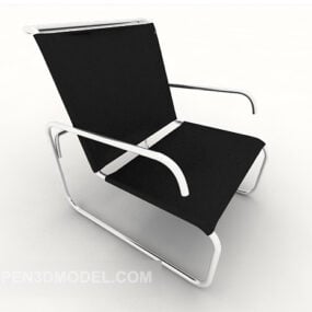 3д модель простого офисного стула черного цвета