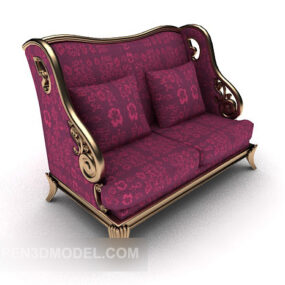 Red Fabric Home Classic Sofa 3d model
