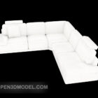 أريكة بيضاء بسيطة متعددة المقاعد