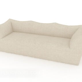 Simple Home Multi-person Beige Sofa 3d model