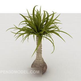 Jednoduchý 3D model rostliny dekorace v květináči