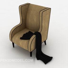 Modello 3d con schienale alare per divano domestico semplice europeo