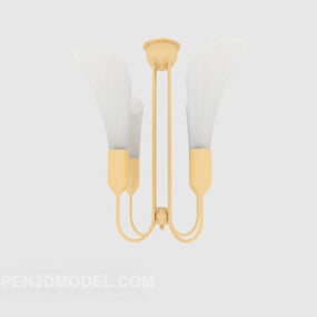 Eenvoudig klein kroonluchter messing materiaal 3D-model