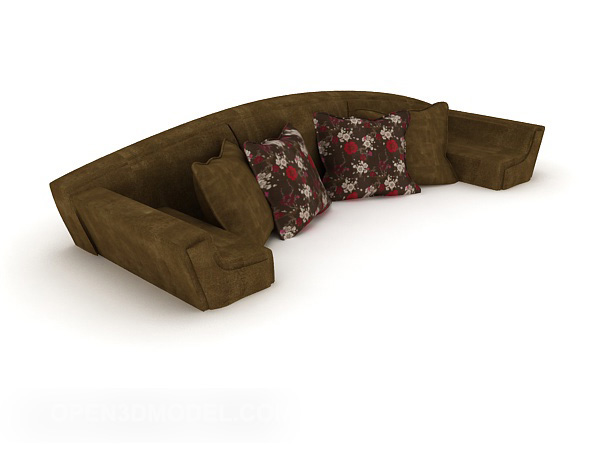 Home Lazy Sofa Brown Leather