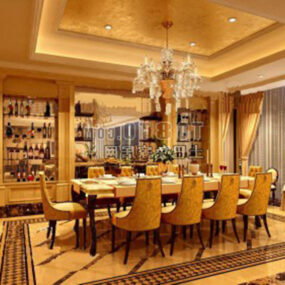 Home Villa Luxury Dinning Space 3d model