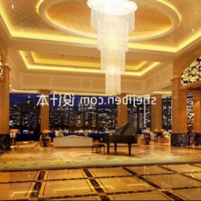 Hotel Lobby Med Larfe Loft 3d model