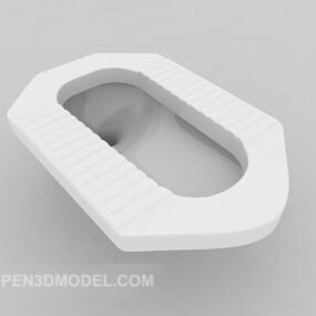 Bílý 3D model domácí toalety