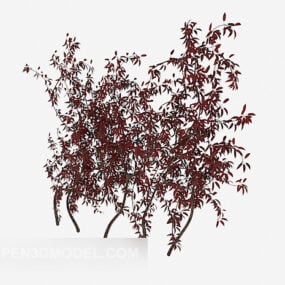 Model 3D rośliny o czerwonych liściach natury
