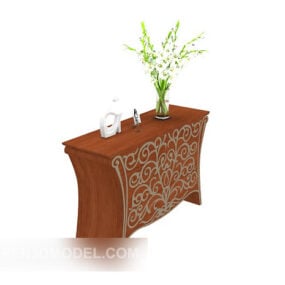 3д модель европейского домашнего деревянного бокового шкафа
