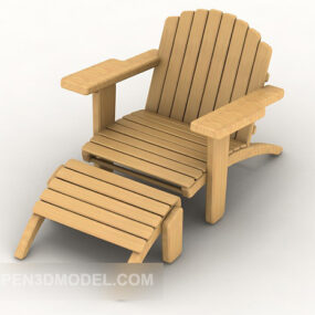 Silla de madera maciza estilo Relax modelo 3d