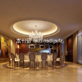 ホテルレストランの円形天井3Dモデル