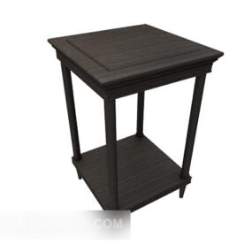 שולחן צד סיני דגם תלת מימד מעץ כהה