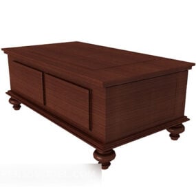 European Style Solid Wood Home Side Table 3d model
