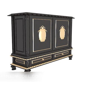European Luxury Home Side Cabinet 3d model