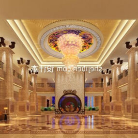 Interior Hotel Lobby Decoration 3d model