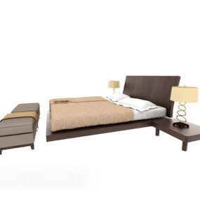 호텔 심플 더블 침대 오스만 3d 모델