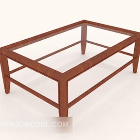 Square Simple Glass Coffee Table 3d model