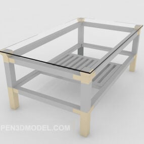Nowoczesny przezroczysty szklany stolik kawowy V1 Model 3D